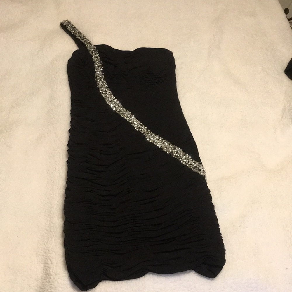 Black ruched dress